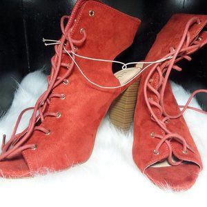 Liliana Suede Peep Toe Booties